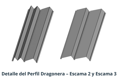 Fachada perforada metálica - Perfil Dragonera-Escama 2 y Escama 3